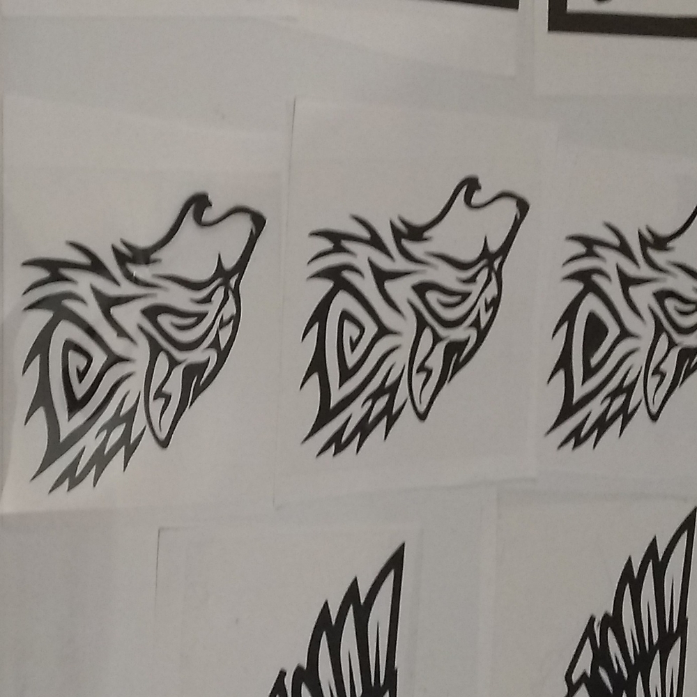 Vinyl decals wolves eagles and skulls